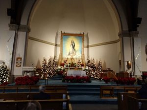 A photo of the altar on Christmas 2019