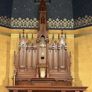 Sacrificial Altar and High Altar in a church