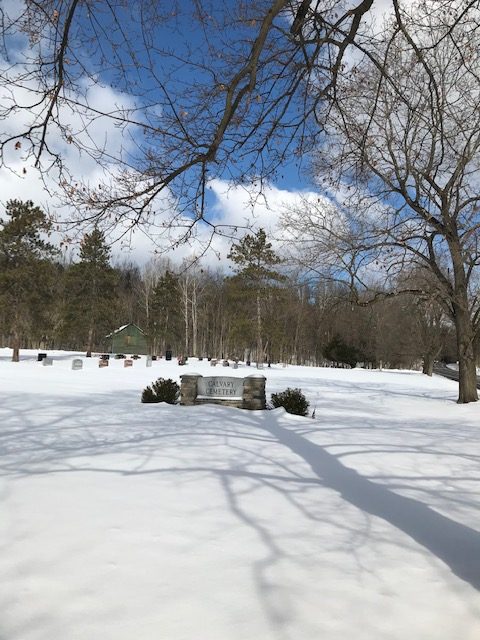 Calvary Cemetery in winter