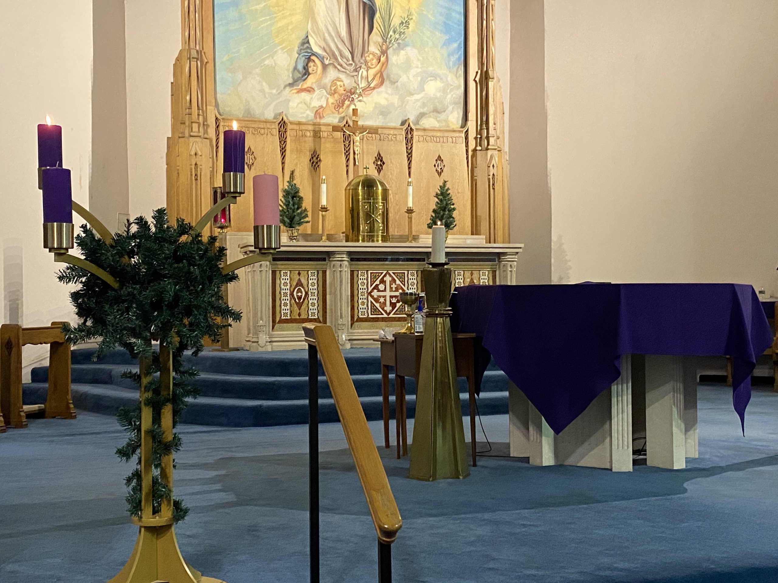 Photo of the Altar at Immaculate Conception Church, Ithaca NY December 5 2021