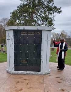 Priest blesses Columbarium