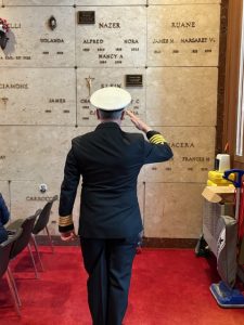 Salute by Navy Captain in Mausoleum